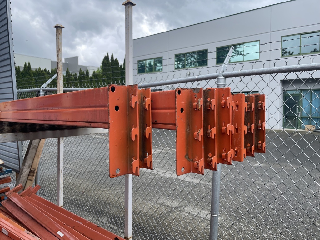 Used Beams: Redirack 12ft(144in) long x 4in (Box) Orange