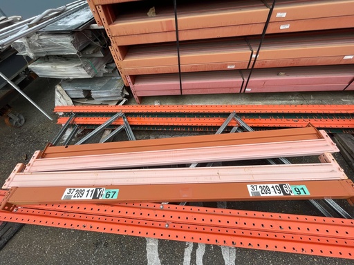 [U-RSB-08-5-3tab] Used Beams: Racksteel 8ft(96in) long x 5in 3-Tab (Box) Faded Orange