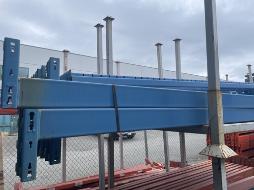 [U-RRB-08-4-3tab-Step] Used Beams: Redirack 08ft (96in) long x 4in 3-Tab (Step) Blue 