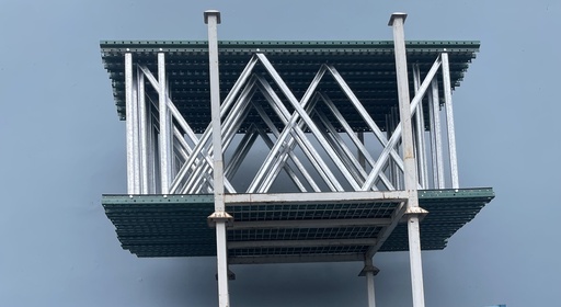 [U-RSF-B0842A-NB] Used Frame: Teardrop (Racksteel) 4in x 42in x 8ft(96in) - no baseplate 